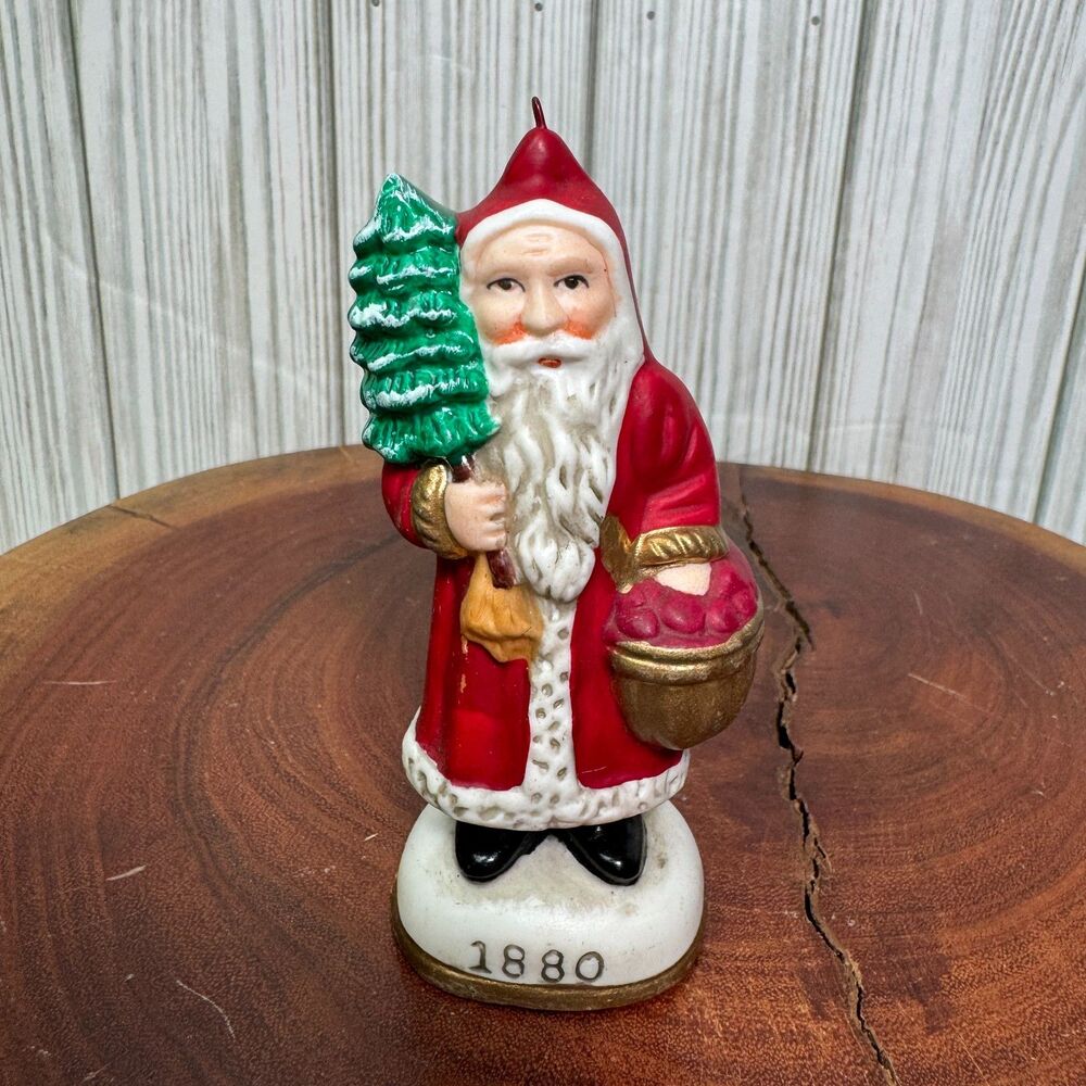 Vintage Holiday Memories Ceramic Santa Figurine Christmas 1880 Santa 4"